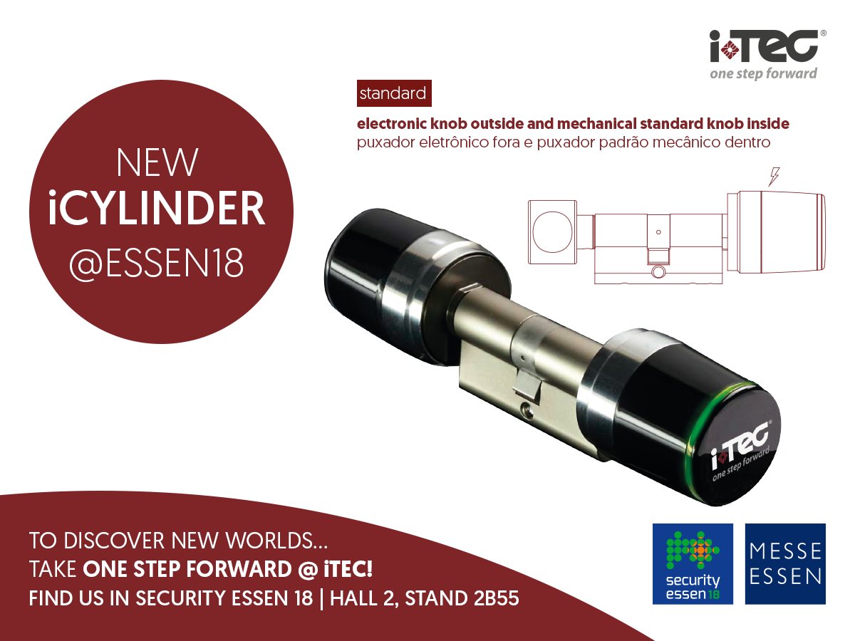 itecpt's tweet image. Visit us tomorrow @securityessen2018 and discover our New iCYLINDER! Schedule Meeting:
EN | bit.ly/iteccontacten
DE | bit.ly/iteccontactde
PT | bit.ly/iteccontactpt
FR | bit.ly/iteccontactfr
ES | bit.ly/iteccontactes

#securityessen #securityessen18 #acesscontrol