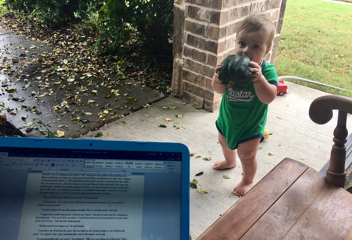 12Catie's tweet photo. Writing in the porch on a fallish overcast day. (Gotta go rescue a teething baby now.)
#ravensarecoming https://t.co/it9GlQOAHs