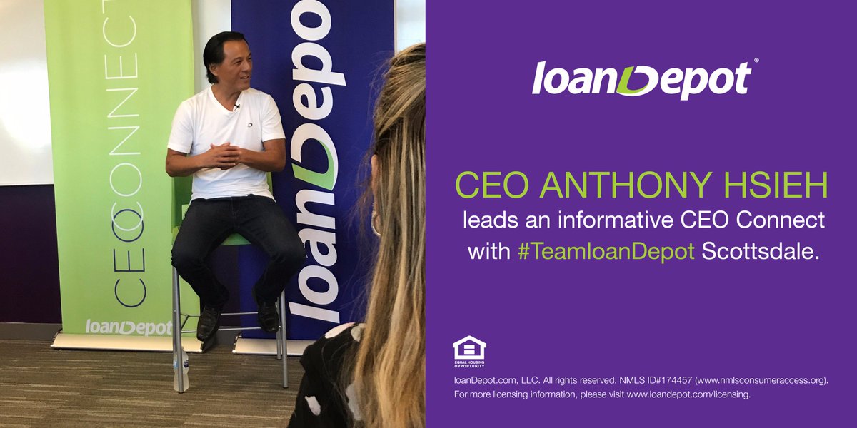 loanDepot's tweet photo. Well known for his hands-on leadership style, CEO Anthony Hsieh begins the first of multiple intimate CEO Connects, during which he shares his perspectives on a variety of topics, the most important being his vision for @loanDepot . #CEOConnects #loandepot https://t.co/KnEFnfktvi