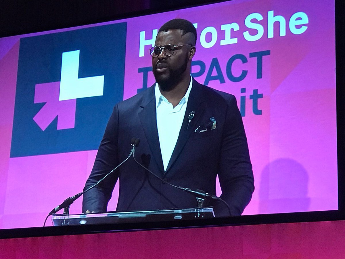 An impactful end to today’s #HeforShe summit: “Choose to listen, choose to feel, choose to nurture and most importantly choose to be the man our world needs you to be” <a href="/Winston_Duke/">Winston Duke</a> #diversity #genderequity