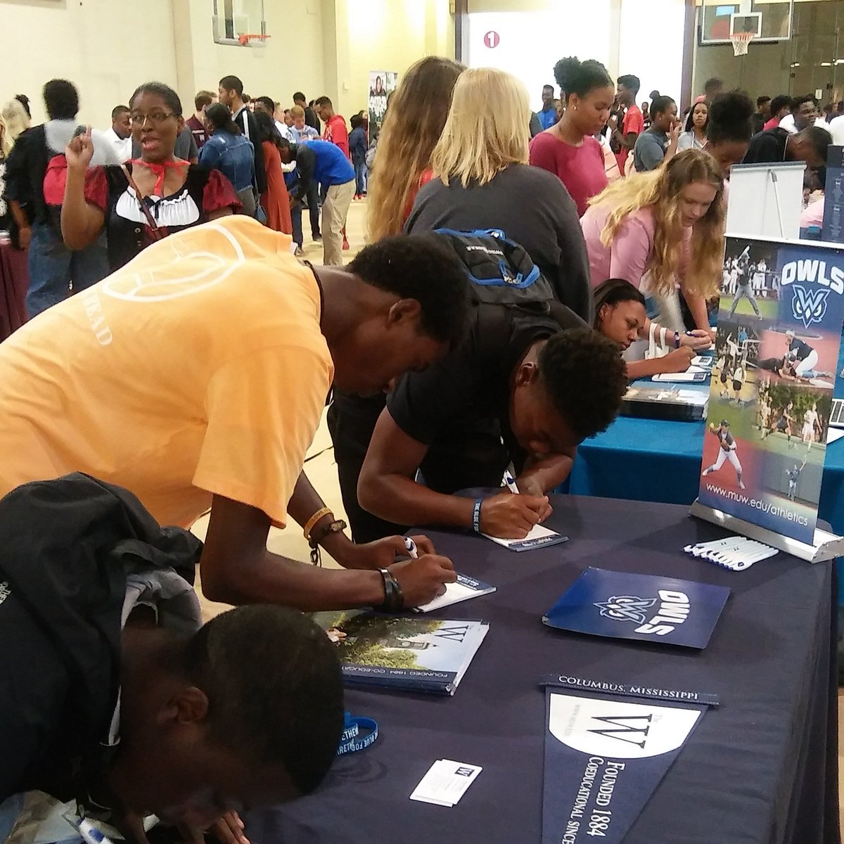 MUWAmber's tweet photo. The Hinds County college fair is in full swing! 
#TheBlueForYou #TheW https://t.co/0JEfsuuKzv