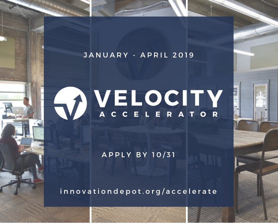 innovationdepot's tweet image. Apply now for #VelocityAccelerator 2019! innovationdepot.org/accelerate
