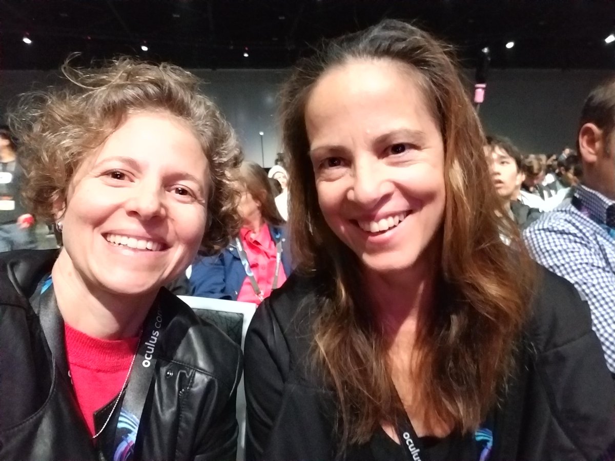 Ready for our 3rd Oculus Connect keynote seating together! With @VirtualGirlNY #oc5 #oculusconnect