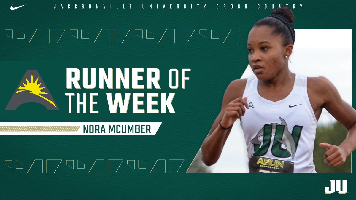 JAX_XCTF's tweet photo. NEWS | After running the QUICKEST time in the @ASUNXCTF this season, @noramcumber has earned ASUN Runner of the Week honors! Congratulations, Nora!! 🐬🤟

SOTRY: https://t.co/DErFZqGkwh

#JUPhinsUp | #DareToBeBold https://t.co/c49wEk3BN6