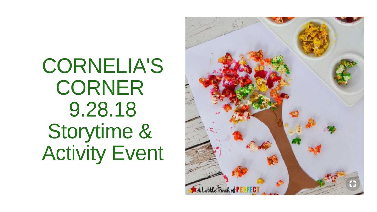 HCADrexelHill's tweet photo. Join us Friday, Sept. 28, 10-11 am for a Fall-themed Cornelia's Corner #childrensstorytime &amp; activity event. We'll be reading "Leaves" by David Ezra Stein &amp; making a tree craft. FREE, ages 18 mths-4 yrs. Register: https://t.co/TOl121cowd #mainlineparents #drexelhillpa #delcomoms https://t.co/aXbfYBiWw0