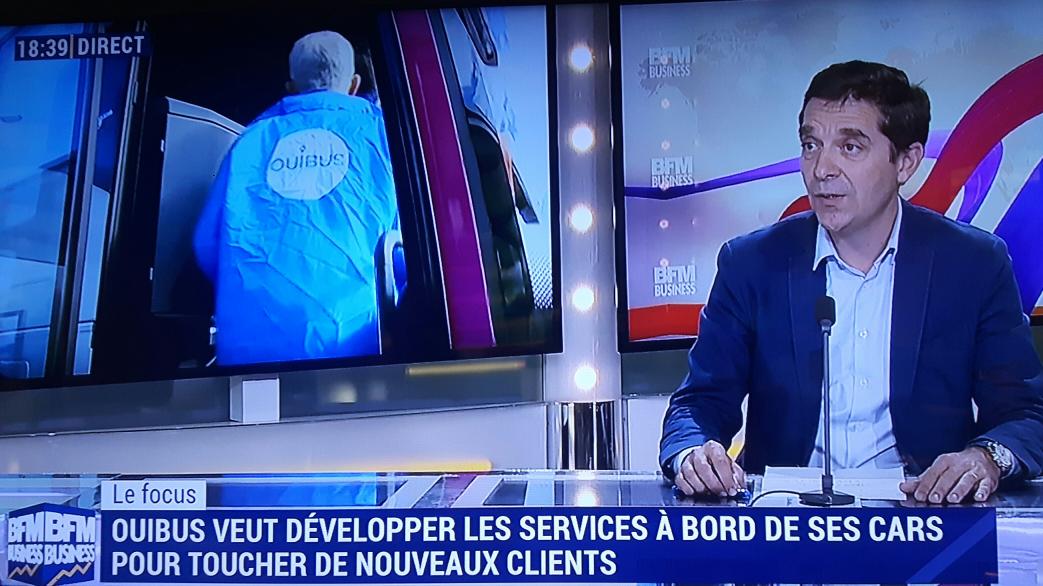 adeline_pr's tweet photo. En direct sur @BFMbusiness, @rolbarbe parle des bons chiffres de l'#autocar cet été et de l'innovation @OUIBUS pour les voyageurs #Ouiboost #ARAFER https://t.co/JHBavMsdHS