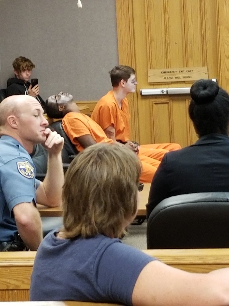 Every 15 Minutes scenario - mom having to see son in jail, being advised in court on felony charges. Won't be home for dinner...or back in school tomorrow.