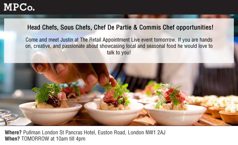 RetailAppt's tweet image. Day one at The Retail Appointment Live is almost over. The event is open from 10am till 4pm tomorrow. The Metropolitan Pub Company will at the event looking for Chefs of all levels. Come down and speak to @cammack_justin to make sure you don't miss out! #onedayonly #chefs