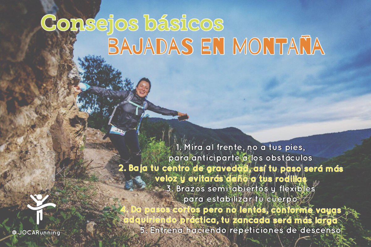 JOCARunning's tweet image. #TipsRunning 💡Las bajadas son la parte más divertida de un #trail pero la que más se arriesga, por eso te dejo unos #consejos para que disfrutes tus #descensos ⛰🏃🏻‍♀️
#LoveRunning #YoElegíCorrer #SoyCorredora #running #runners #JocaRunning #trails #tips #trailrunning #run