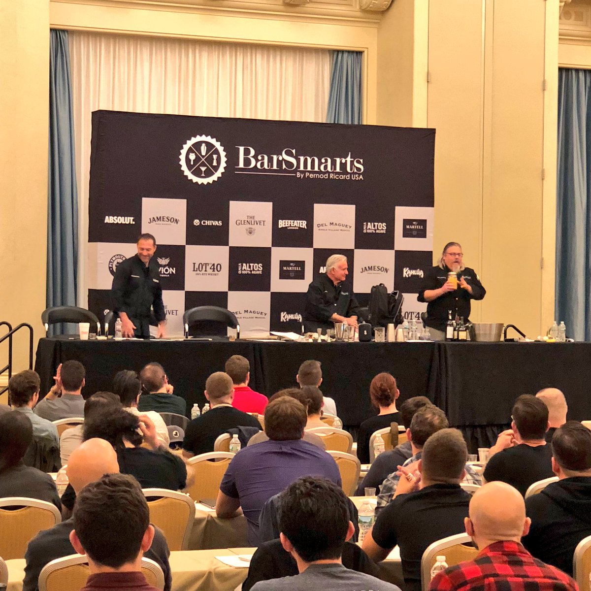 LoveTequila's tweet photo. BarSmarts 50 underway in Philladelphia. Dave, Dale & Andy drooping some cocktail knowledge. #barsmarts #cocktails #TheBest @DavidWondrich @kingcocktl @LiquidPimp @BarSmarts @winedogboy @SeanKenyon @Pernod_Ricard @paulpacult https://t.co/BfgjrZ7xMo
