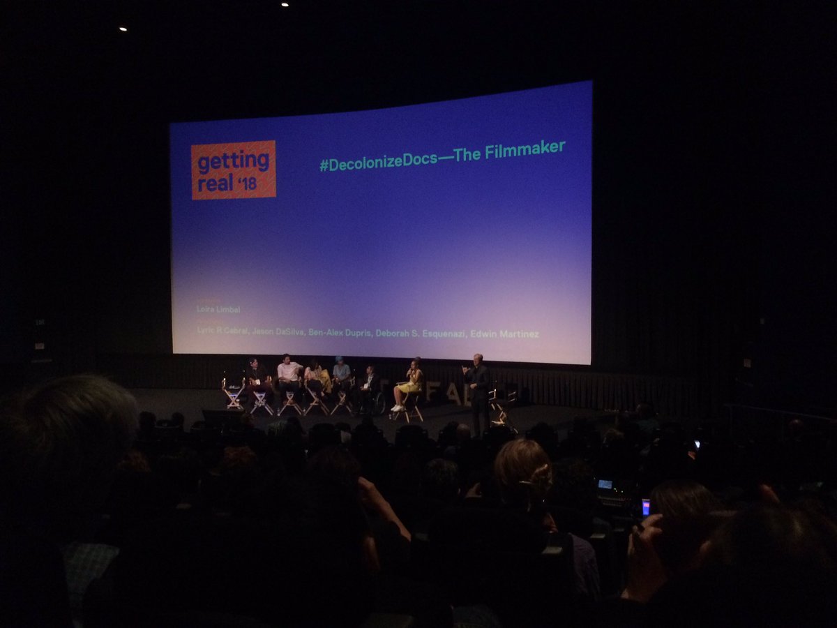 AADocNetwork's tweet image. Second panel in our #DecolonizeDocs series!! We’re out here decolonizing the filmmaker with  @firelightmedia and Brown Girls Doc Mafia at #GettingReal18