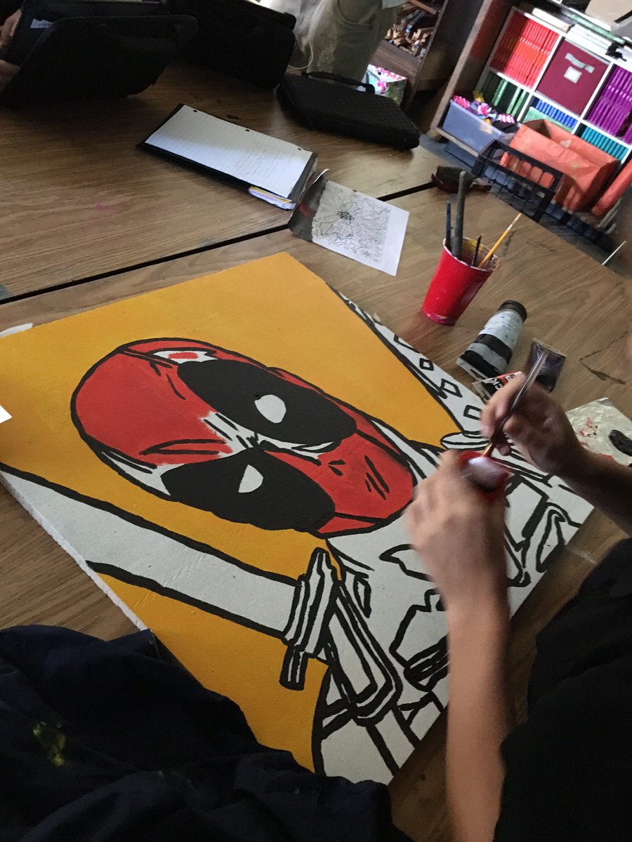 kpatrick1217's tweet photo. We’re busy tracing and painting to recreate works of pop art. Our ceiling is about to be super cool! #EXCELisALLin @Mrs_WoodNOs https://t.co/7Uggt4h2vw