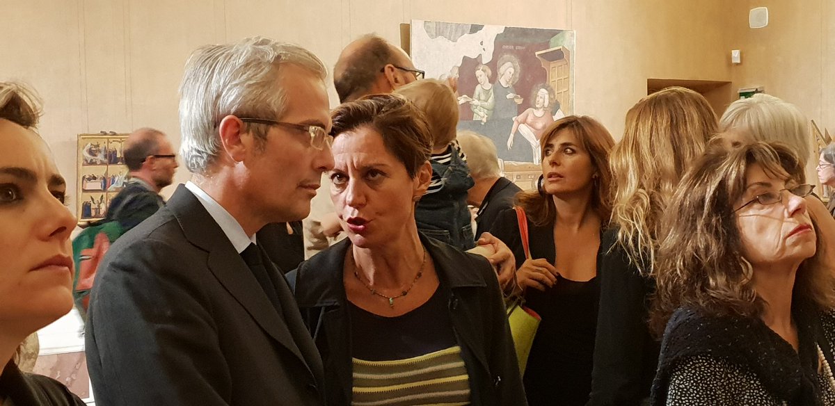 Il Segretario Generale @_MiBAC Giovanni Panebianco con la direttrice Flaminia Gennari Santori all'anteprima di #Goticoamericano e #lastanzadimantegna