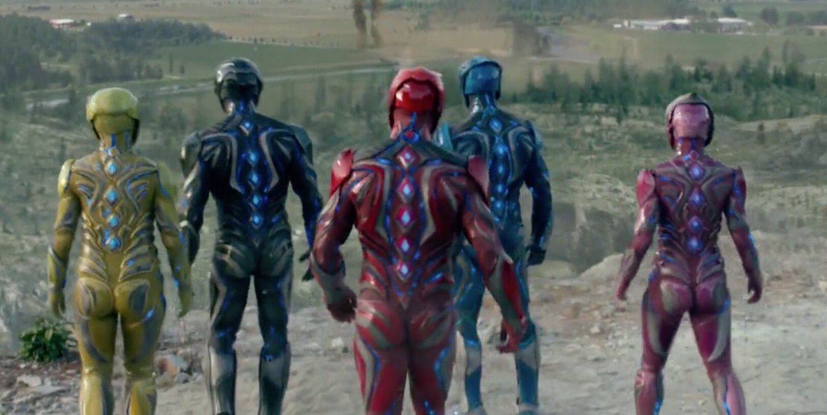kwonoverhere's tweet photo. It’s been 1.5 years since the last Power Rangers movie and I’ve waited for people to freak out about their new uniform ASSTHETIC but apparently nobody watched it in the cinemas??? Wtf? #powerrangers #bubblebutt https://t.co/rr8YsPVALp