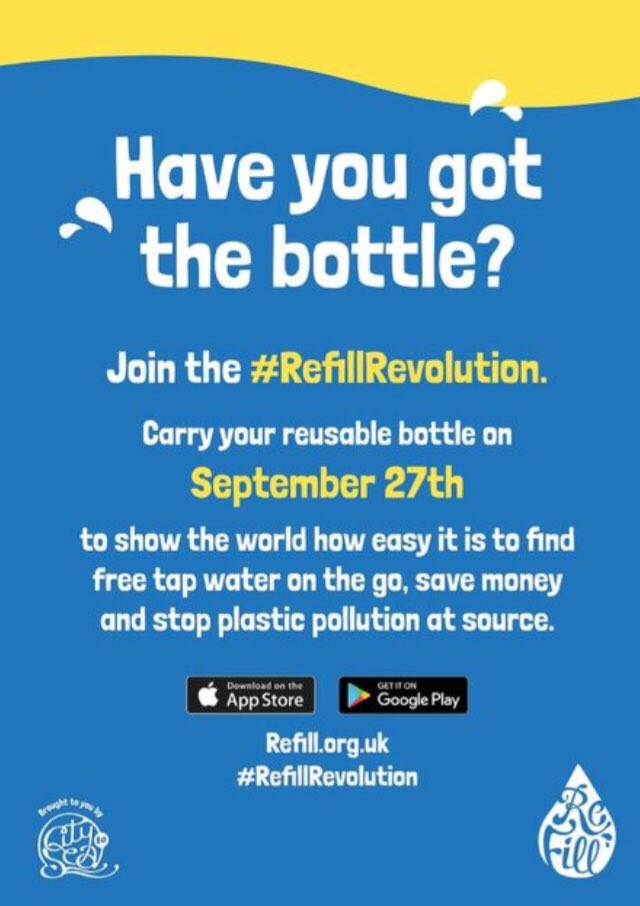 RefillHorsforth's tweet image. Tomorrow is the first ever NATIONAL REFILL DAY!!!!! To celebrate there is a shiny new app AND a shiny new website 😀

Make sure you download the app and start refilling on the go - @CitytoSea_ get 13p for every refill which goes towards all their work to reduce plastic.