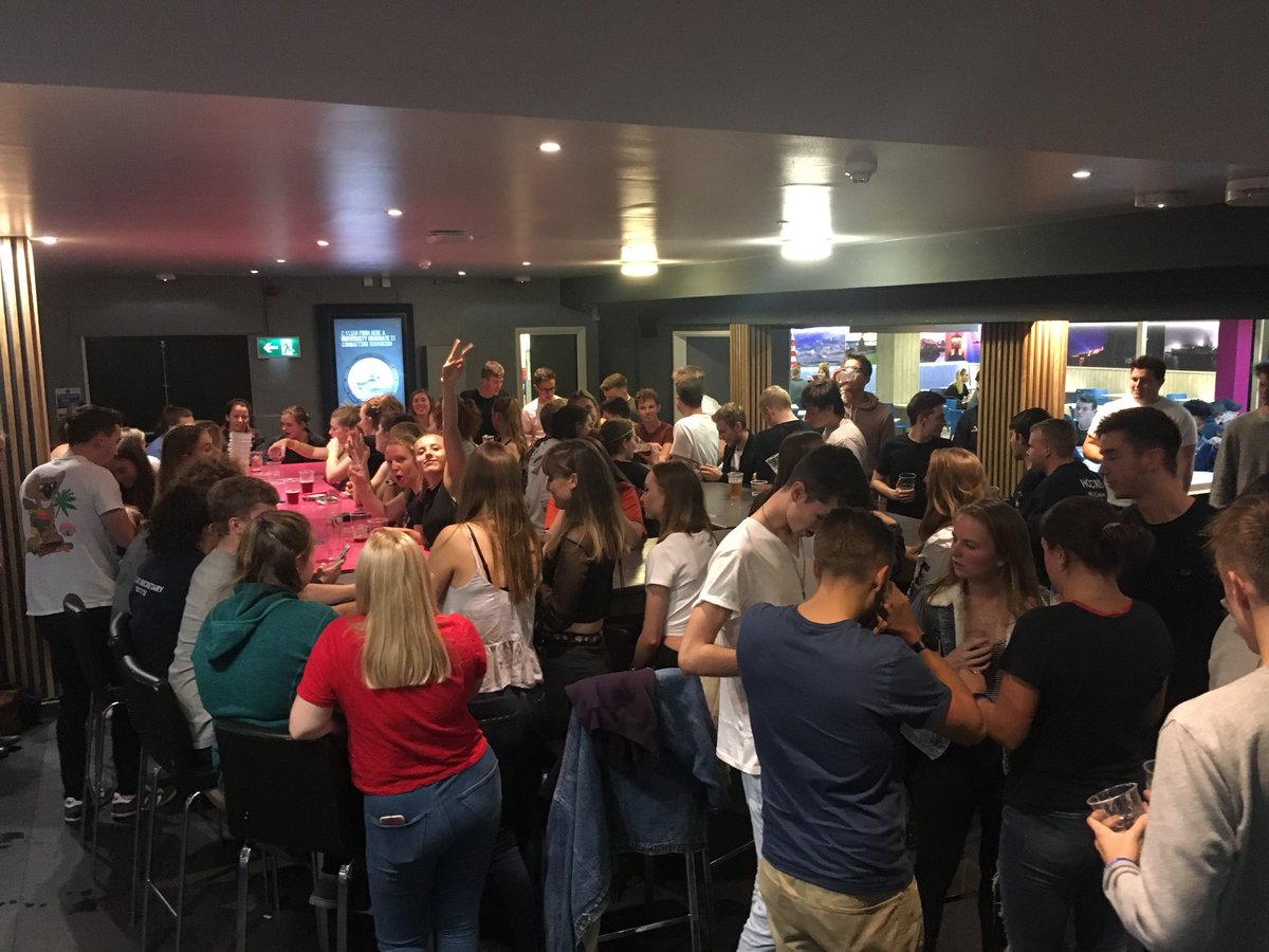 plymunihockey's tweet photo. With freshers week done and dusted, the first full social is underway! White T is a social of legends! #WhiteT #TouchCup https://t.co/ADzWEC6xls