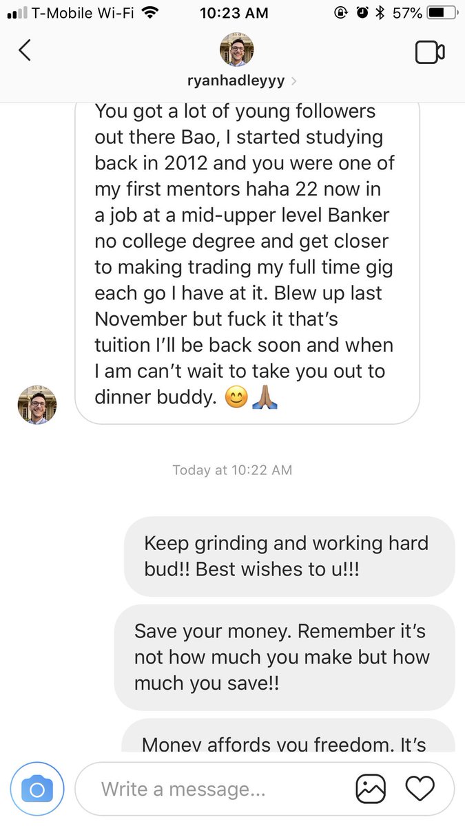 modern_rock's tweet photo. Wow he has been following me for 6 yrs since he was 16!  I’m so honored

My advice: it’s not how much you make but how much you save. Grind, work hard,save. Then when u have a little bankroll u can now pursue your passion. Life is about steps &amp; progression. One step/day at a time https://t.co/HqBYeIChu9