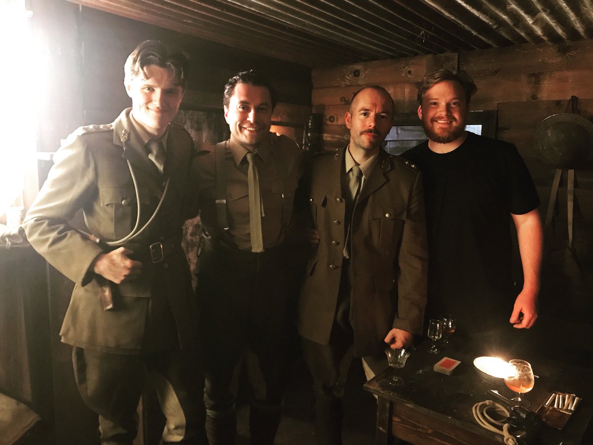 KevinRyanII's tweet photo. Holding down the bunker in the beautiful WW1 film #lovehaveiknown directed by the wonderfully talented &amp; bearded writer/director that is @gregorynice Great time playing a few scenes today with the comrades @donal.finn @eugenesnaps @delboybarr Looking forward to the trenches tomor https://t.co/D2DBxxpQJc