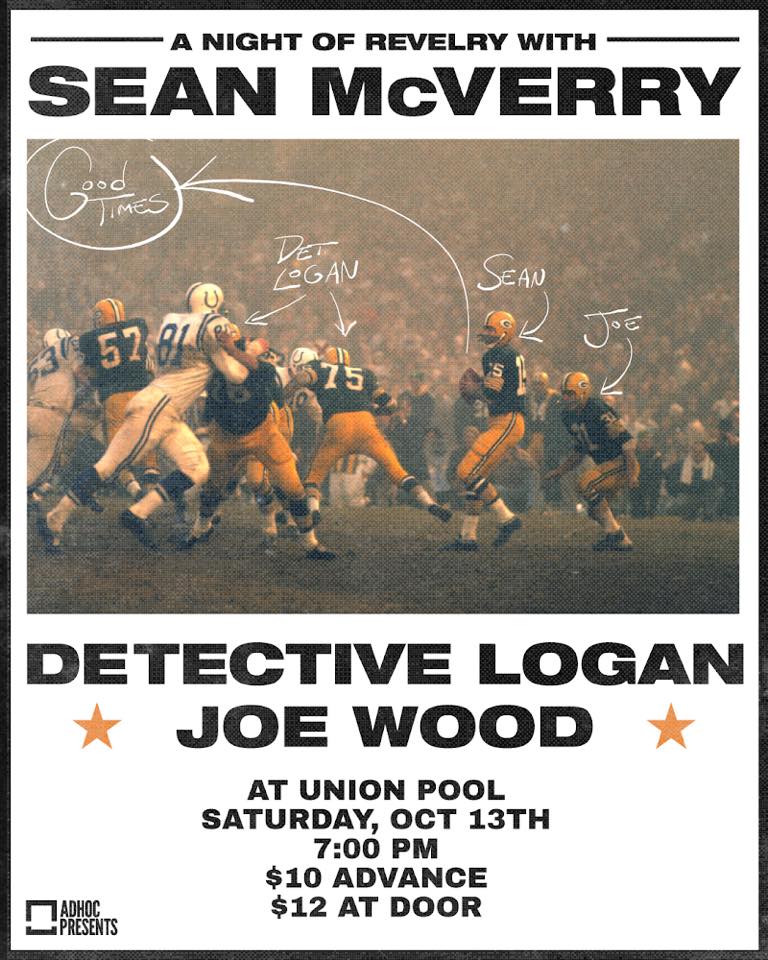 musicpronoun's tweet photo. 10/13 #FreshLinens artist @seanmcverry will be playing @UnionPool with support from Detective Logan (@mikehanf) and @joewood_ courtesy of @adhocfm!! tix here https://t.co/d0j1gOrule https://t.co/sR1aNXFgE4