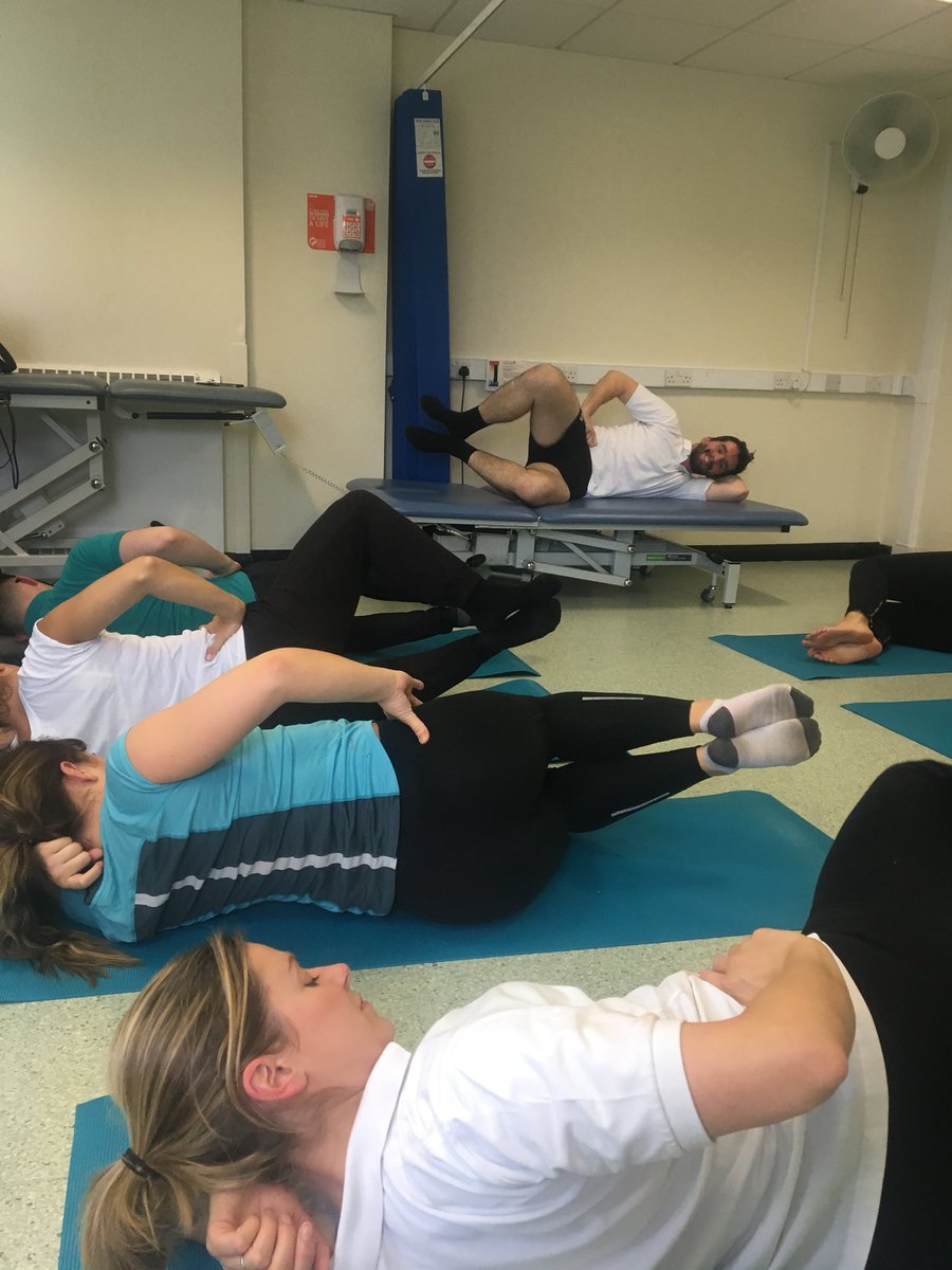 katy_maggi's tweet photo. #boltonstroketherapy learning about how we can use Pilates exercises for our patients within acute stroke rehab @boltonnhsft thanks to our physiotherapist Tom for the training! https://t.co/NH7o0FMuyL