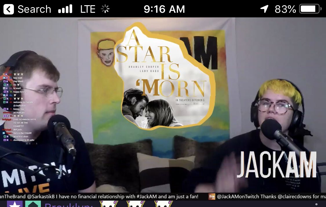 VanTheBrand's tweet photo. When you send your assistant to pick up some keys and they end up on #JackAM talking about A Star is Born: https://t.co/ajjqeBJ7l6