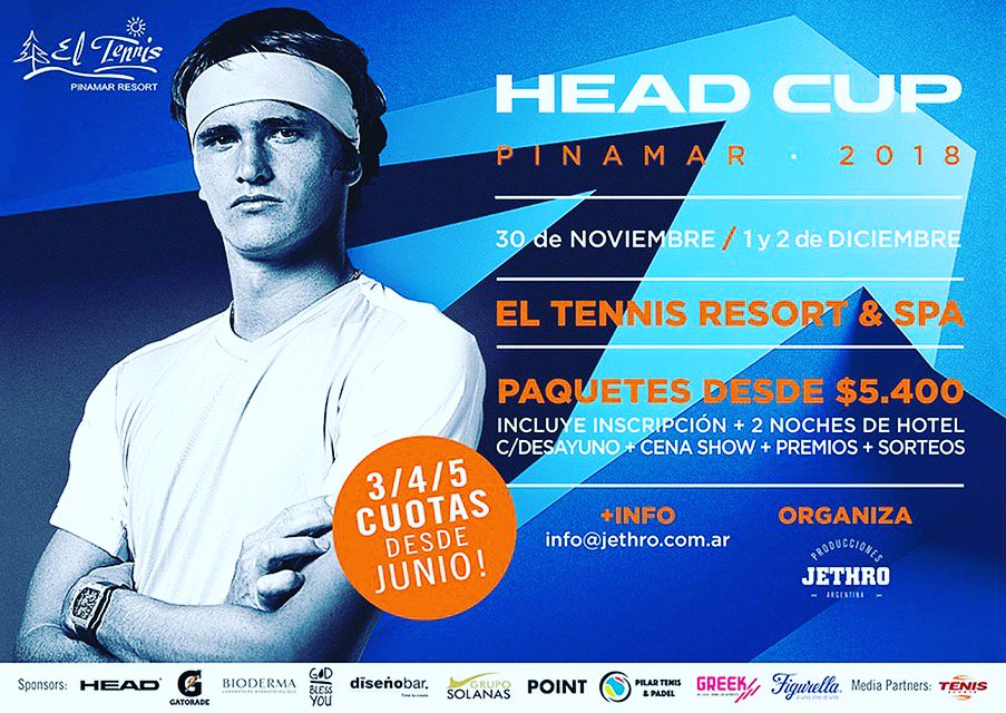 dannymiche's tweet photo. Se viene la #HeadCup en Pinamar, el mejor tenis para aficionados en noviembre Más de 200 inscriptos, premios, sorteos y demás. https://t.co/tUnf8xpgIi