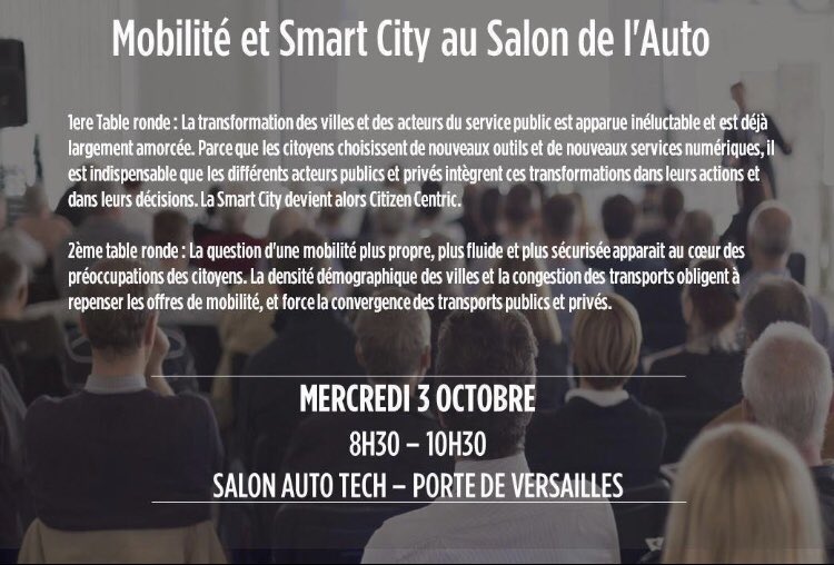 AmalBoutayeb's tweet photo. J-7 avant notre table ronde #SmartCity et #Mobilité au Mondial Tech, @MondialAuto avec @EuroTechWeek !! 
Retrouvez nos supers intervenants en vous inscrivant ici 👉🏼 https://t.co/HYoCpoKWa6 !! https://t.co/rrMSV96TDk