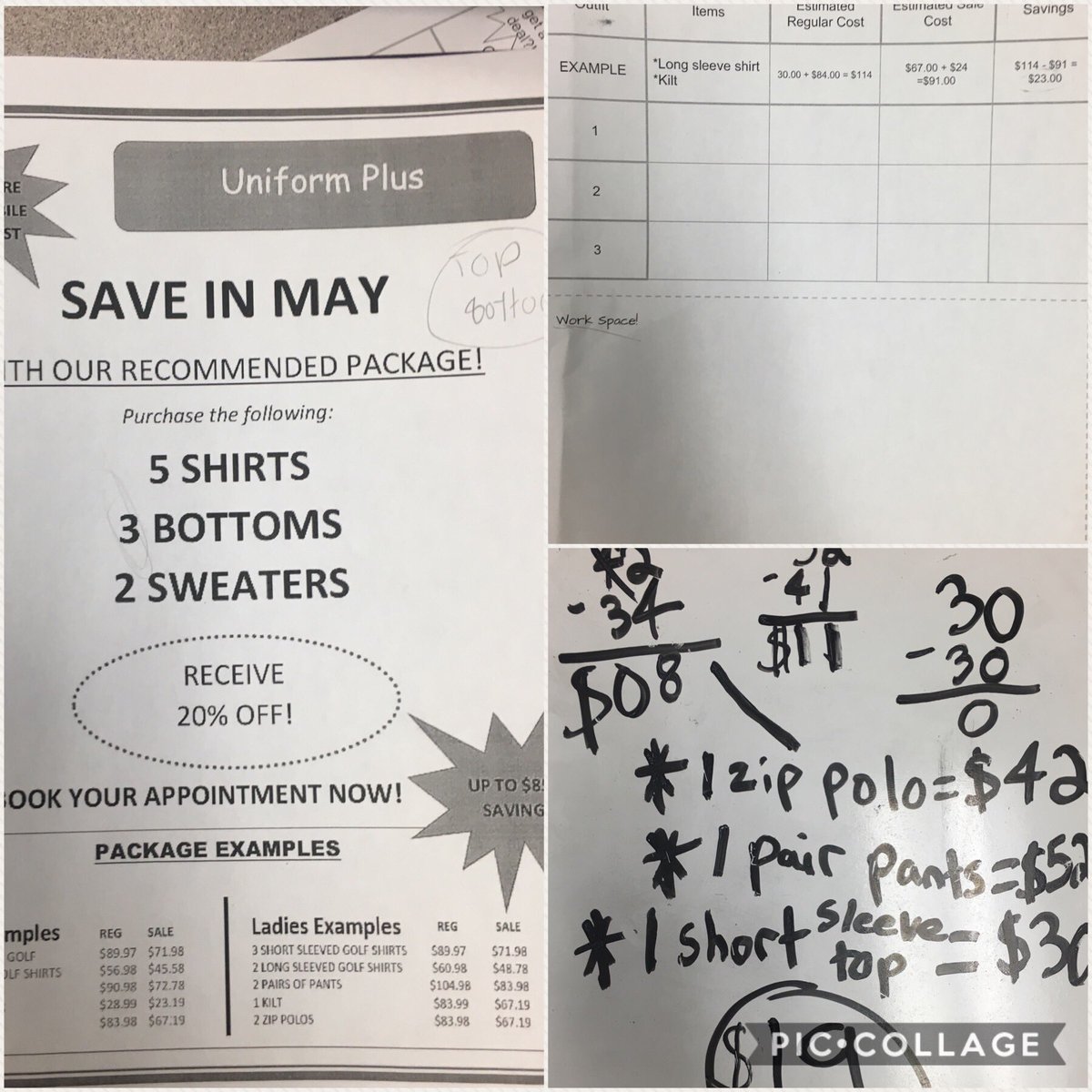 TraciNehmeOCSB's tweet photo. Ask your son/daughter about our estimation activity for school uniforms. #ocsb_math #eoccc https://t.co/KdGkHLyKVA