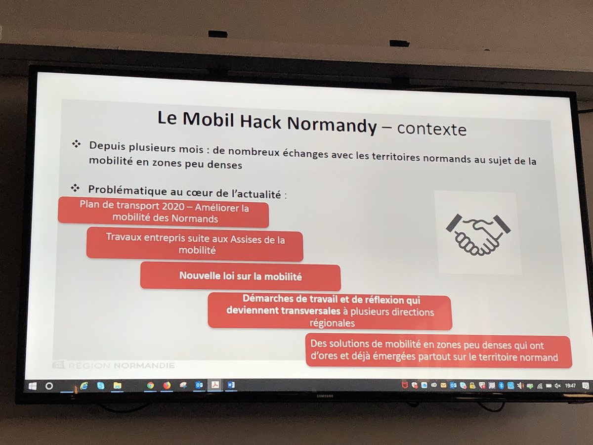 Hove_Mobility's tweet photo. Meetup #opentransport #Rouen Blandine Theophile / @RegionNormandie nous parle du hackathon #MobilHack #Normandie qui aura lieu le 4/10 @_LeDome @Caenlamer
Mettre à contribution les territoires pour repenser la #mobilité : comment mieux se déplacer sur les territoires peu denses? https://t.co/EXKeO71APm