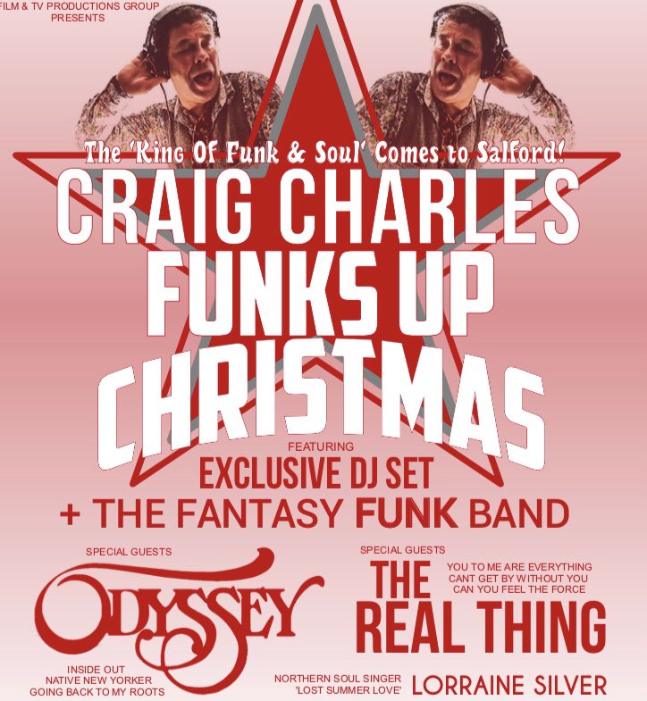 filmtvpg's tweet photo. ICYMI - @CCfunkandsoul /Craig Charles is bringing his #FunksUpChristmas spectacular to @The_Lowry with Guests; @odysseynyc @realthinguk @LorraineSilver #FantasyFunkBand on DEC 4th!
Tickets >>> https://t.co/g9o7hs0rwc https://t.co/1TJOVY0T3u