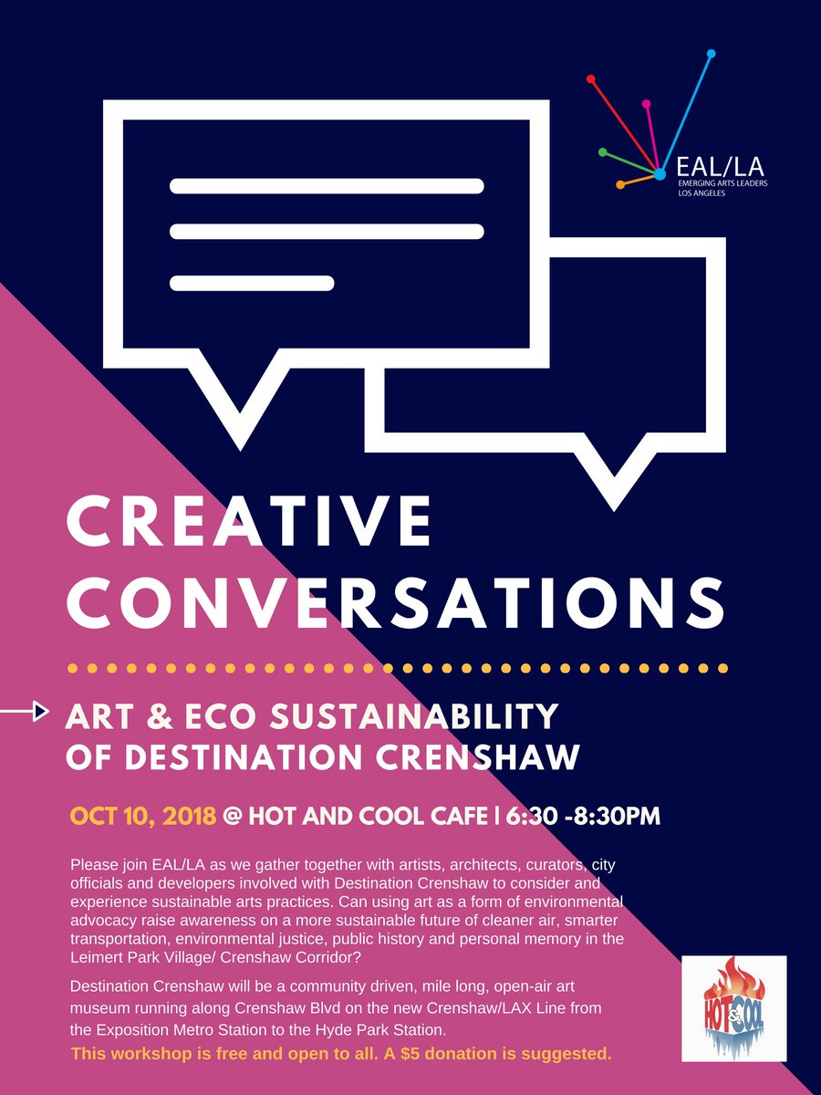 eallaorg's tweet photo. The ART &amp; ECO SUSTAINABILITY of Destination Crenshaw on Oct 10 @destinationcrenshaw @LACountyArts @Arts4LA @CAAMinLA @EmpowerLA @LAWeeklyArts @sahrasulaiman @CurbedLA @StreetsblogLA @LAWeeklyArts @LACountyArts @Arts4LA  @Culture_LA @mhdcd8 @hotandcoolcafe https://t.co/DZOai9z2Nl https://t.co/8Il1yRVEw5
