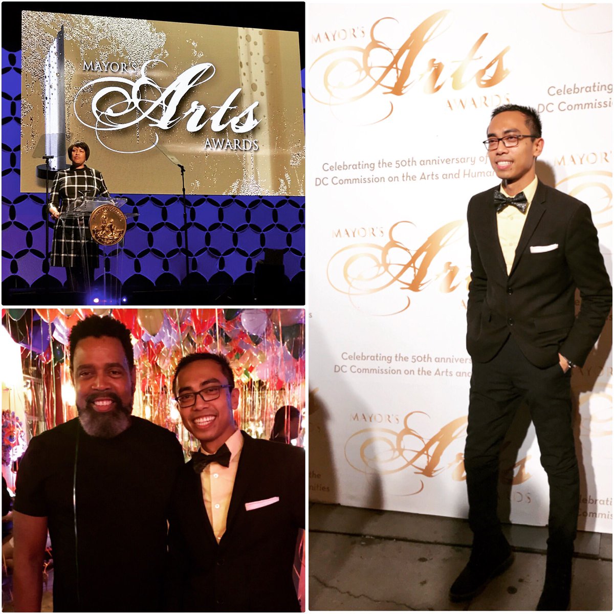 PatrickRealiza's tweet photo. Another amazing #MayorsArtsAwardsDC last night at Historic Lincoln Theatre @TheLincolnDC courtesy of @MayorBowser followed by after party with the District’s #FirstBrother #MarvinBowser @MarvBowser #TheDCArts50 #202Creates https://t.co/f0AKk9nTsX
