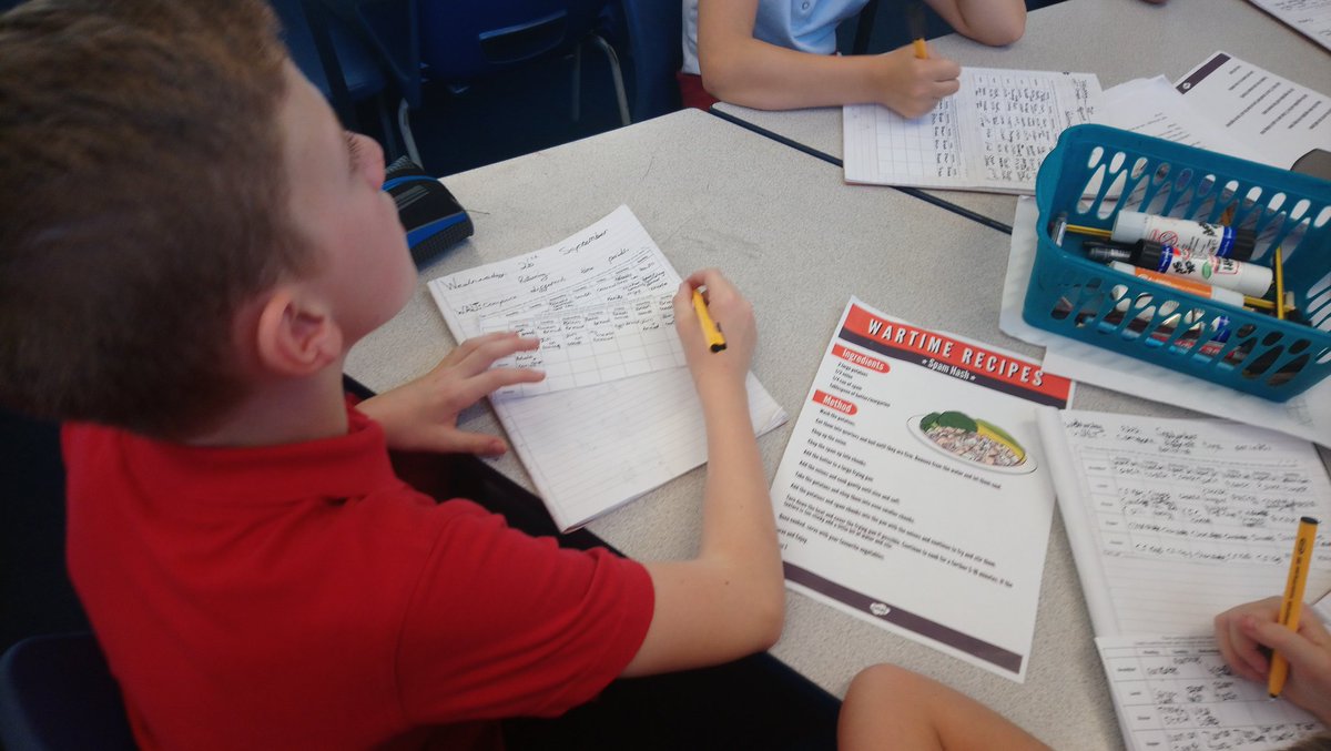 CraigfelenP's tweet photo. #cfp56 compared their weekly menus to a menu using rationing from ww2. They explored rationed recipes ready to create a tasting menu for ww2. #cfphis https://t.co/n5XMFGgefz