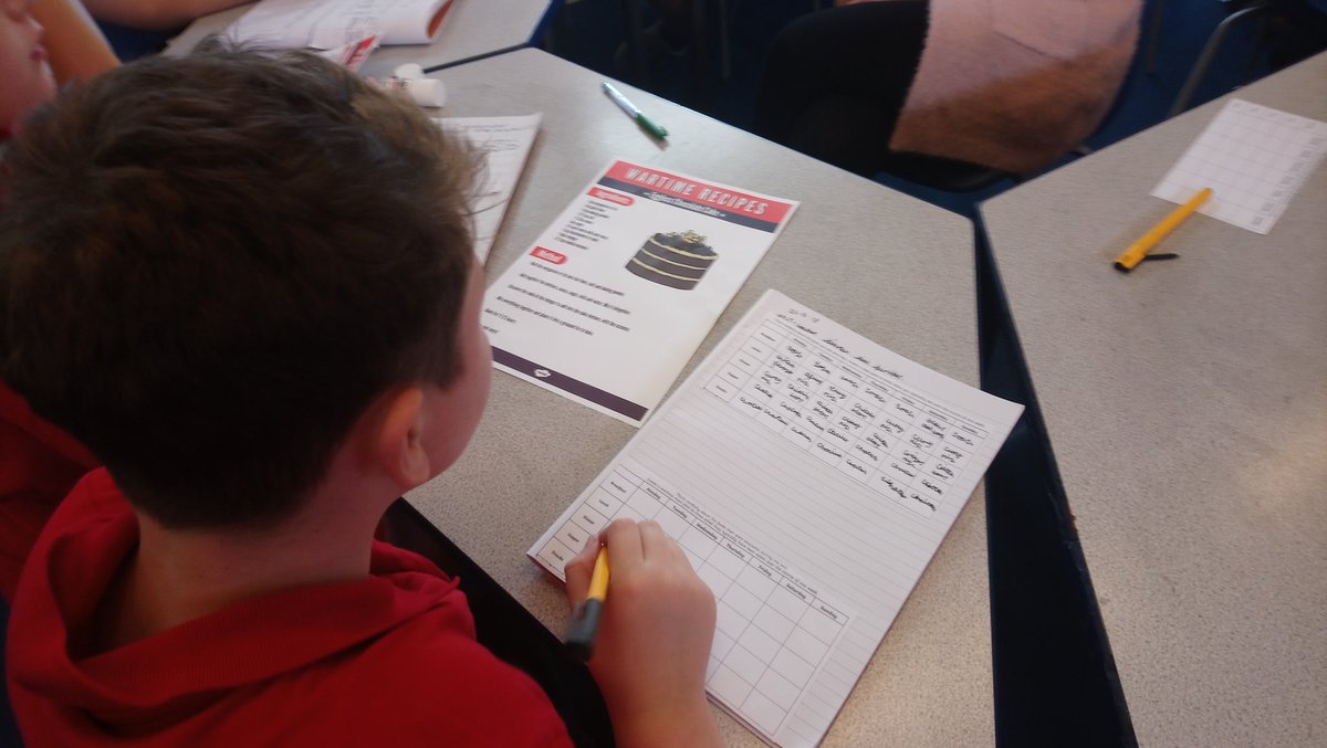 CraigfelenP's tweet photo. #cfp56 compared their weekly menus to a menu using rationing from ww2. They explored rationed recipes ready to create a tasting menu for ww2. #cfphis https://t.co/n5XMFGgefz