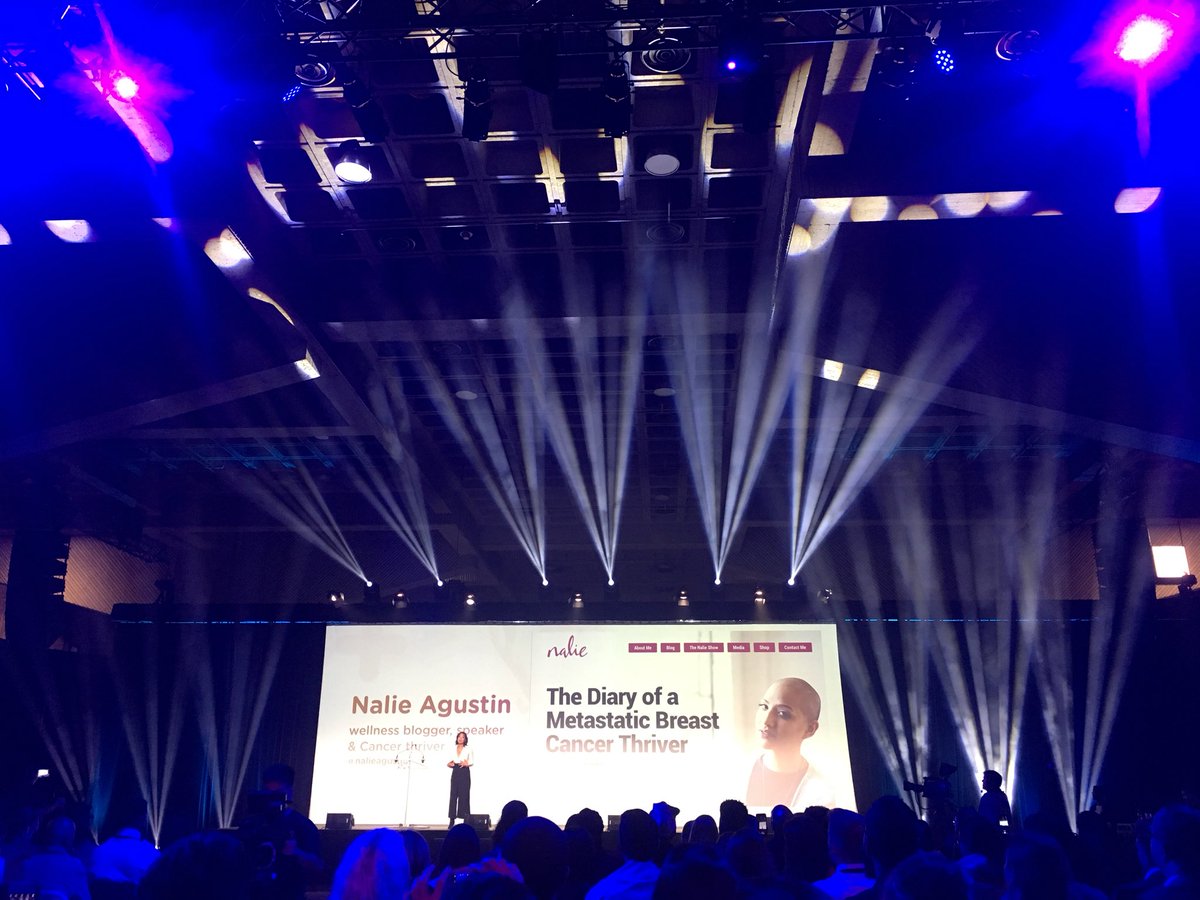 SokmeanNou's tweet photo. Amazing and uplifting speaker! Nalie Agustin, stage 4 cancer patient,  on stage, looking gorgeous and full of energy, here to share Inpiration - Aspiration and Awareness ❤️❤️ #leadingwithcourage #InfluenceMTL @InfluenceOrbis https://t.co/D3noahqHAQ