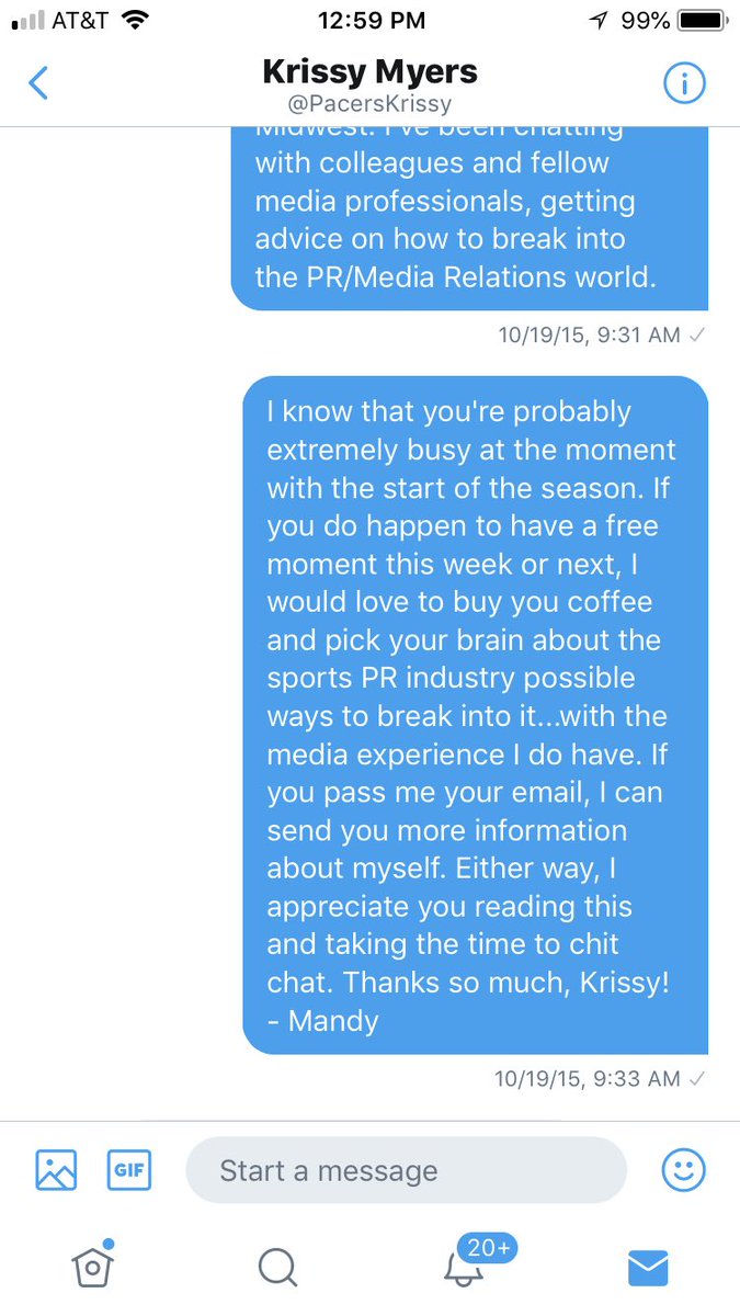 MandyjoWalker's tweet photo. That time I stalked @PacersKrissy and forced her to give me career advice. 3 years later we’re besties. #ForcedHerToBeMyFriend https://t.co/3Ai02X4zcc