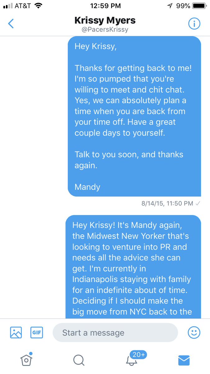 MandyjoWalker's tweet photo. That time I stalked @PacersKrissy and forced her to give me career advice. 3 years later we’re besties. #ForcedHerToBeMyFriend https://t.co/3Ai02X4zcc