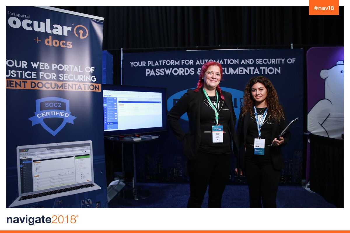Passportal's tweet photo. The women of @Passportal! Desraie Thomas & Leila Amiralai, Partner Development Managers, captured by the official photographer of Navigate 2018. Great picture at the Passportal booth #112!
@FollowContinuum #Nav18 #Passportal #MSP #ITSP #MSPEfficiency #ITChannel #WomenInTech https://t.co/B7lyqJNglQ