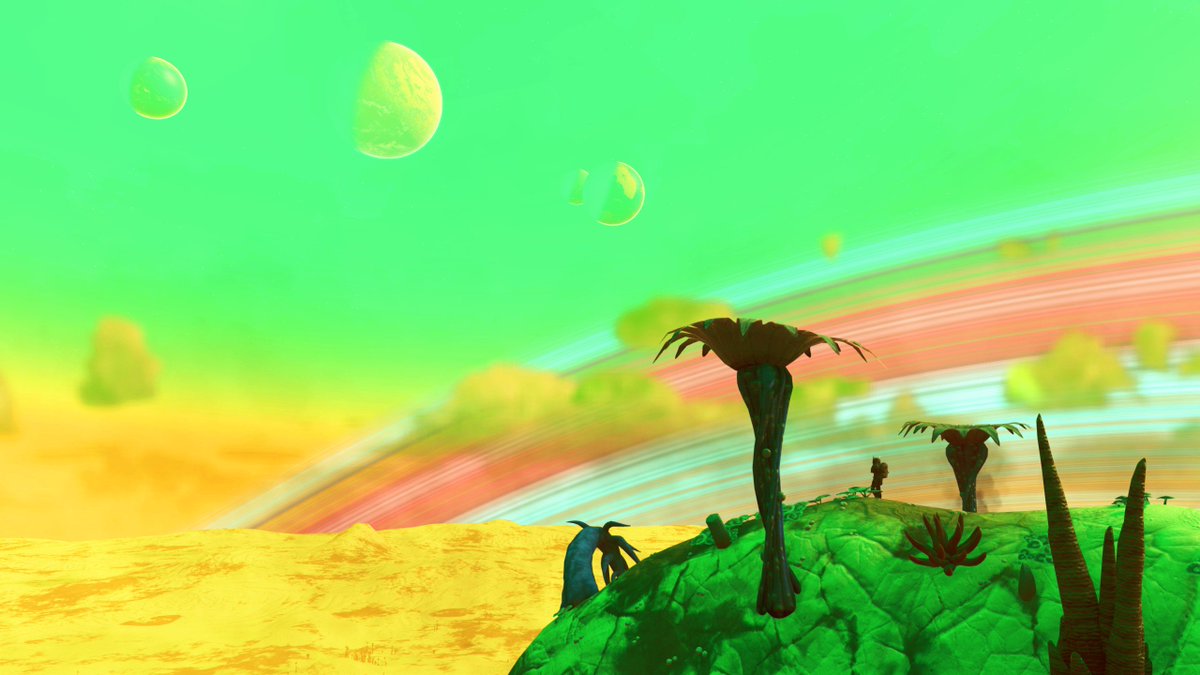the_redOrb's tweet photo. Thanks to modders I can enjoy #NoMansSky the way it is supposed to be: Cartoony, alien, diverse, immersive and especially colourful! Hopefully the pale and and very limited colourpalette of #NoMansSkyNEXT will get an update soon.
#BringBackTheColours @hellogames https://t.co/WGY8EPXSNi