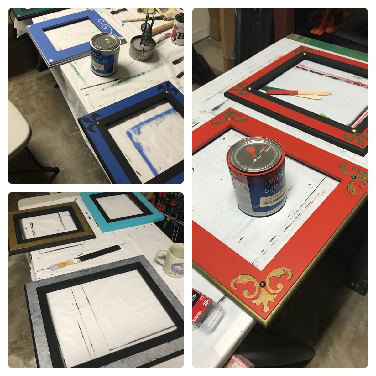 LawsonWoodworks's tweet photo. Painting frames! For sale this weekend at a local art market then online. #bradjcaldwellart #lawsonwoodworks #lawsonwoodworksllc #frame #pictureframe #handmade #handpainted #handpainteddesigns #fleurdelis #artmarket #gulfport #mississippi #madeinthesouth #madeintheusa https://t.co/iNX2jeLrA7