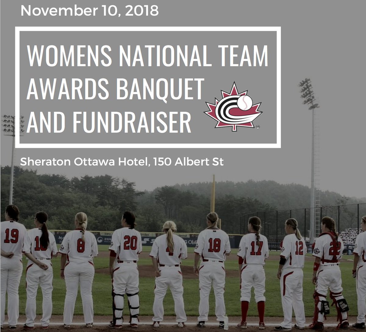 baseballcanada's tweet photo. 🎟️ Tickets on Sale! Women’s National Team Awards Banquet and Fundraiser / Billets en vente pour banquet-bénéfice au profit de l'équipe nationale féminine!

🗓️ November 10th
📍Ottawa 

EN: https://t.co/VwOATxgoU1
FR: https://t.co/XArbOtC5qR

#TeamC🇨🇦 | #WNT https://t.co/F22zEizGBV