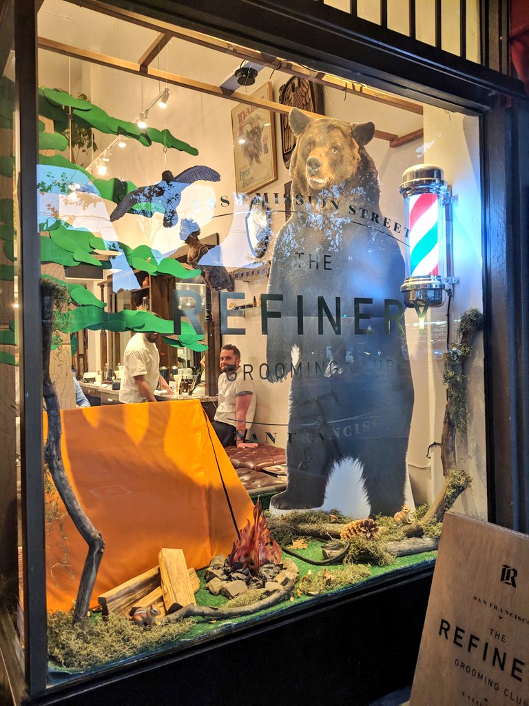 ChloeCondon's tweet photo. When your neighborhood barbershop steals your meet-up aesthetic 🤔🐻🏕️ See y'all tonight at @SentryScouts? RSVP now to save your s'more! 👉: https://t.co/c2eObRmeHe https://t.co/qUWEIyRs9V