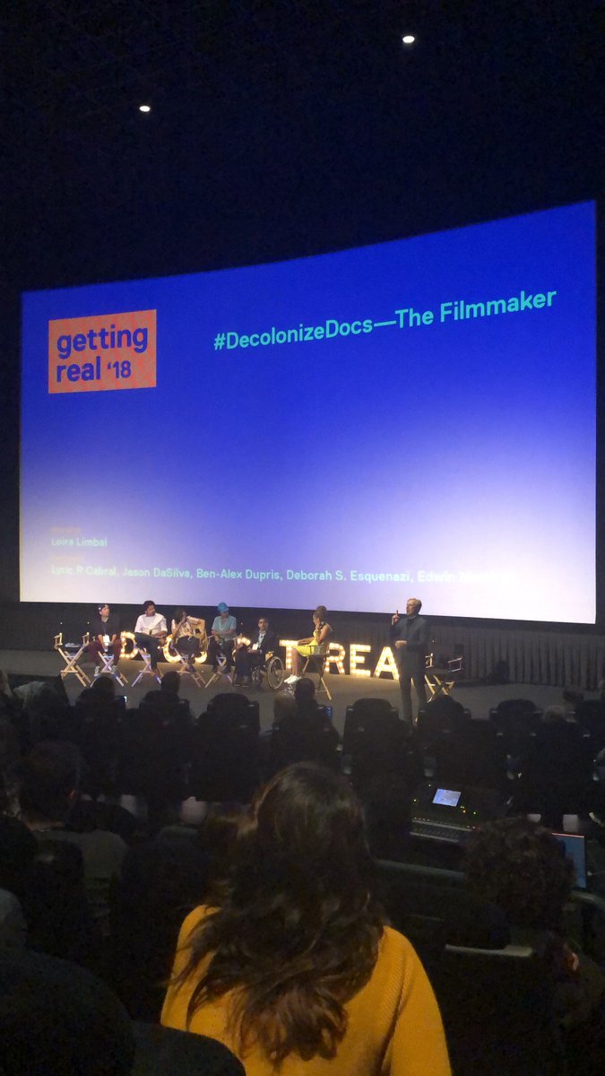 SFFILM's tweet image. Our #SFFILMMakers team is in LA at @IDAorg #docsgetreal. From the panel on #DecolonizeDocs: “Representation is a goal, decolonization is an act. It’s a noun versus a verb. Decolonization needs to be a daily act.” -Edwin Martinez, filmmaker