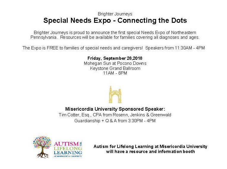 MUHealthScience's tweet photo. Brighter Journeys is proud to announce the first special Needs Expo of Northeastern Pennsylvania. The Expo is FREE to families of special needs and caregivers! Speakers from 11:30AM - 4PM. See poster for more info. https://t.co/0xAXl4Icsy