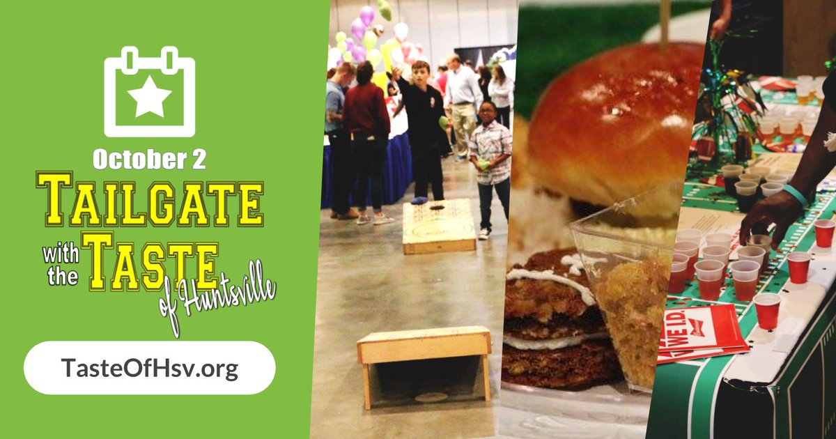 Tailgate with Us at the 43rd Annual Taste of Huntsville Event! Wear your favorite team colors, bring the family, your checkbooks, and empty tummies ready to experience Huntsville's Premier Foodie Event! bit.ly/2xQ0m3l #tasteofhsv #tasteofhsv2018 #foodie #supportlocal