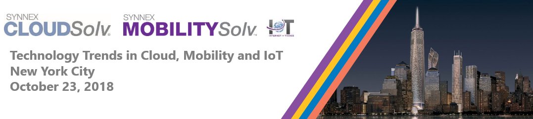 SYNNEX's tweet photo. Meet us on the road in #NYC. Register today ... space is limited! https://t.co/LvAqmooUER #CloudSolv #MobilitySolv #IoT https://t.co/okb6POQZUf