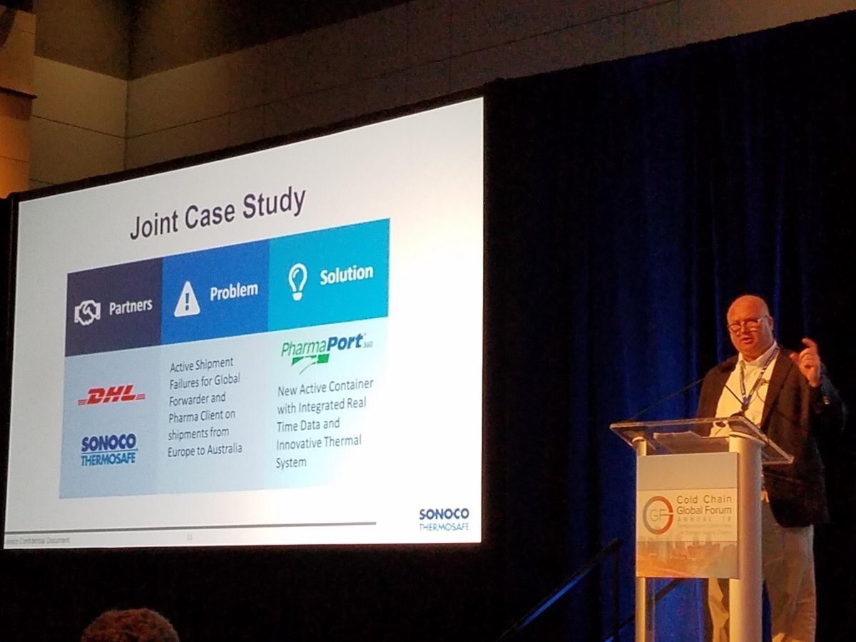LifeConEx's tweet photo. Greetings to the folks at IQPC Cold Chain Global Forum in Philadelphia! We are thrilled to showcase Sonoco and DHL / LifeConEx collaboration! #Partnerships #Optimization #DHLWeCare #SonocoThermoSafe https://t.co/I5vKu64xQO