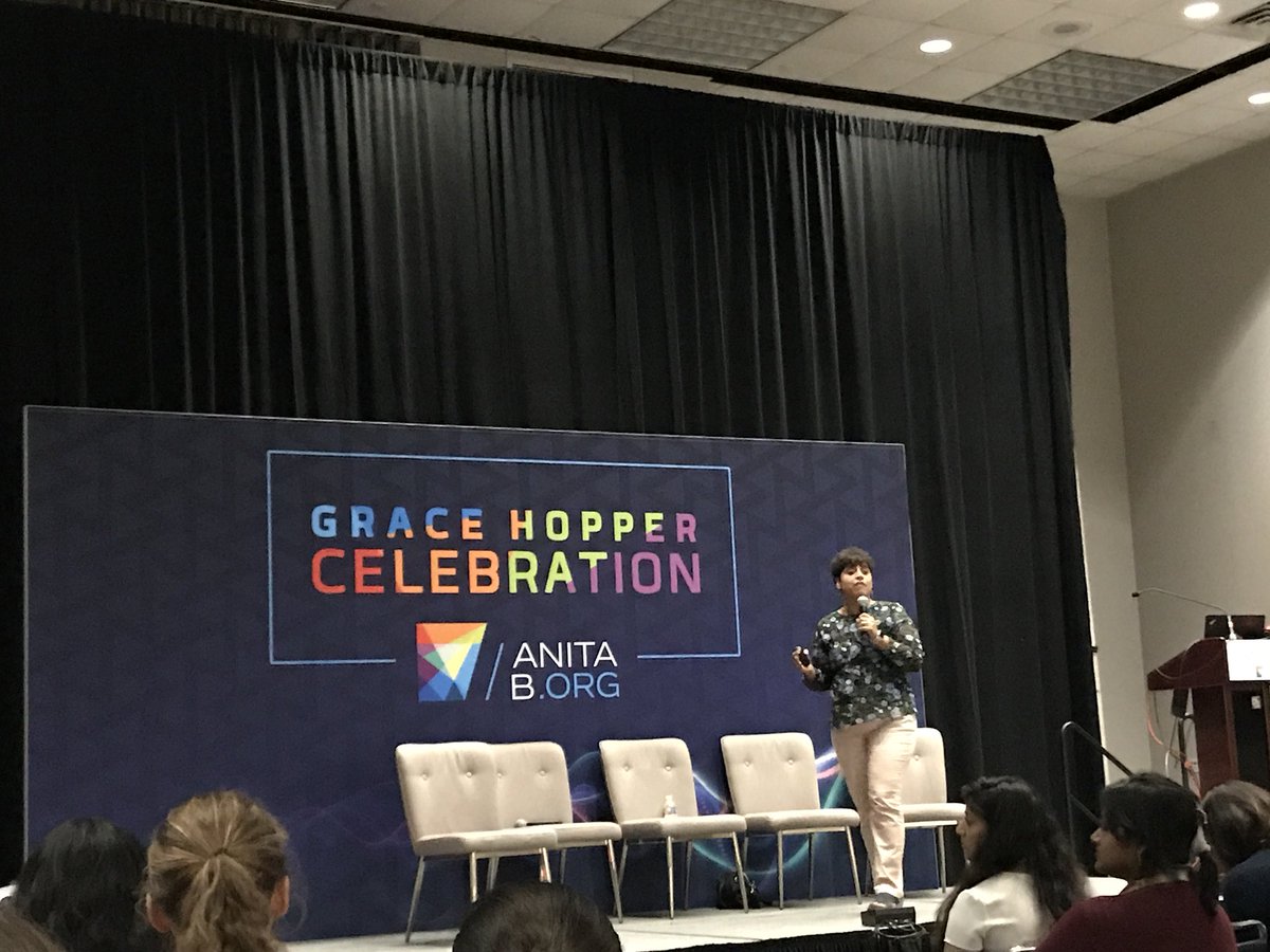 Eassymo1's tweet photo. Drivers shouldn’t have to choose between being connected and being protected #GHC18 @deepikasikri https://t.co/actIBBNr7Z