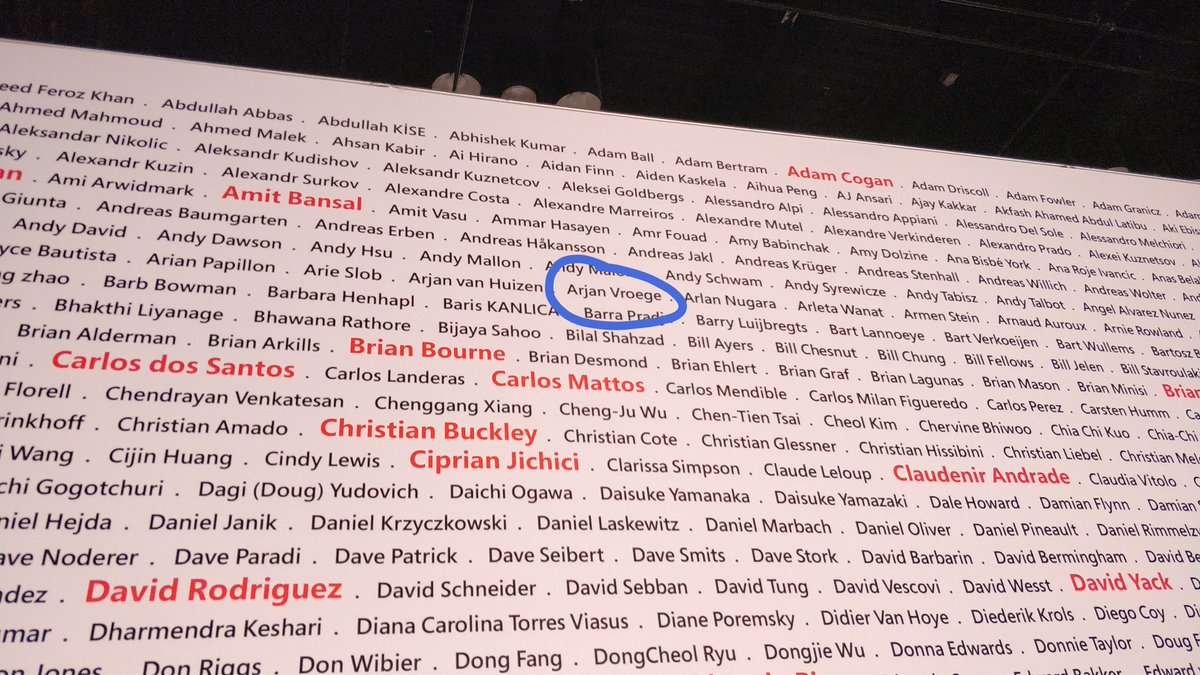 oudendorp's tweet photo. Found my former colleagues and community peers on the #MVPwall at #MSIgnite. @ArjanVroege @pvanderwoude @markscholman @DarrylvdPeijl https://t.co/Vsp1Rfpg4y