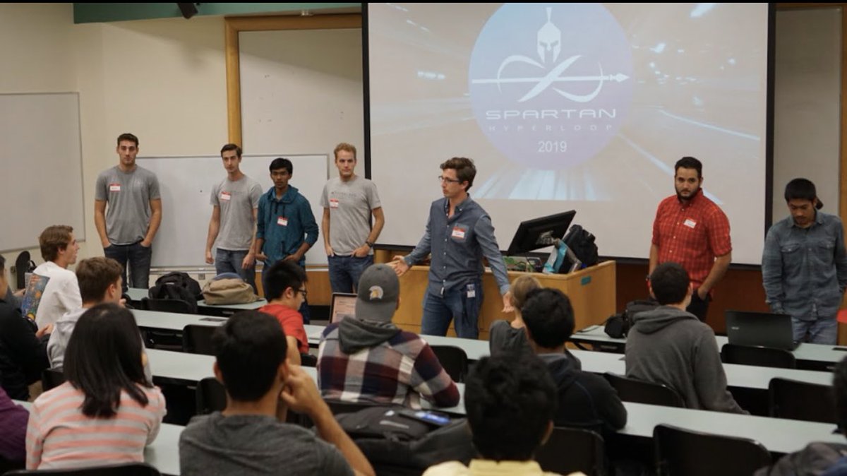 SpartanHL's tweet image. ..And We’re Off! Here’s a flash back of our first two meetings this semester a long with our new team members! SpaceX here we come! 🚝🛸 #SJSUEngineering #SpartanHyperloop #PodCompetition
